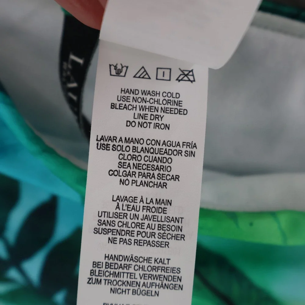 LRLRalph Lauren Twisted Bikini Bottom Women 6 Green Blue Tropical Palm Leaf‎ NWT